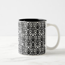 Damasco negro tazas