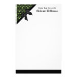 Damasco negro y verde del arco de la cinta papeleria personalizada