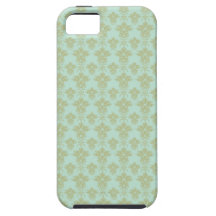 Damasco pálido del trullo y del oro iPhone 5 funda