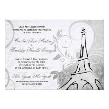 Damasco Parisienne - boda negro y blanco elegante Comunicado Personal