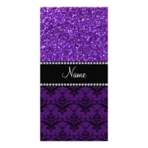 Damasco púrpura conocido personalizado del brillo tarjetas fotográficas personalizadas