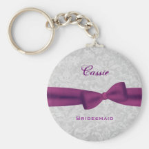 Damasco púrpura E007 de la plata del arco del ciru Llavero Personalizado