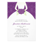 Damasco púrpura y ducha nupcial floral anuncios personalizados