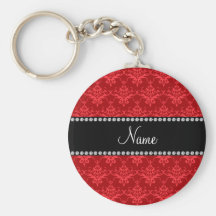 Damasco rojo conocido personalizado llavero personalizado