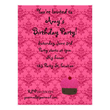 Damasco rosado conocido personalizado de la magdal invitación