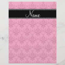 Damasco rosado conocido personalizado tarjetones