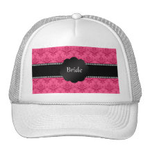 Damasco rosado de los regalos de la novia gorra
