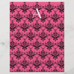 Damasco rosado del monograma flyer personalizado