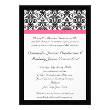 Damasco rosado del Victorian y blanco fucsia Comunicados Personalizados