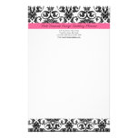 Damasco rosado del Victorian y blanco fucsia Papelería Personalizada