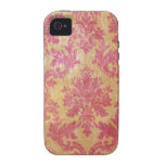 Damasco rosado del vintage Case-Mate iPhone 4 fundas