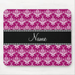 Damasco rosado magenta conocido personalizado alfombrilla de ratones