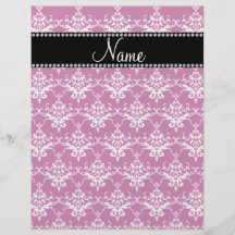 Damasco rosado magenta conocido personalizado tarjeton