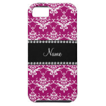 Damasco rosado magenta conocido personalizado iPhone 5 cárcasas