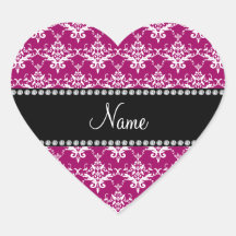 Damasco rosado magenta conocido personalizado pegatinas  