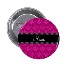Damasco rosado magenta conocido personalizado pin