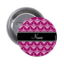 Damasco rosado magenta conocido personalizado pin