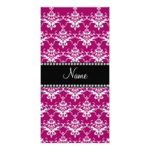 Damasco rosado magenta conocido personalizado tarjeta fotografica personalizada