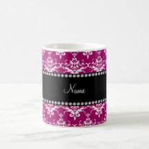 Damasco rosado magenta conocido personalizado tazas de café