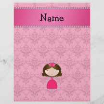 Damasco rosado personalizado de la princesa conoci tarjeton