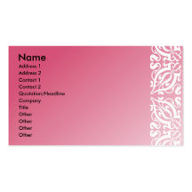 Damasco rosado y blanco plantilla de tarjeta de negocio