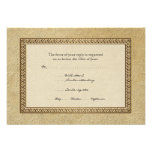 Damasco RSVP elegante formal floral del brocado de Invitaciones Personales