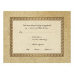 Damasco RSVP elegante formal floral del brocado de Comunicado Personalizado
