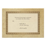 Damasco RSVP elegante formal floral del brocado de Anuncio Personalizado