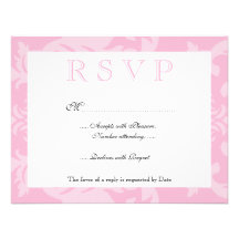 Damasco simple pálido - RSVP rosado Comunicado Personalizado