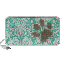 Damasco verde de Seafoam del dueño divertido del m Notebook Altavoces