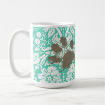 Damasco verde de Seafoam del dueño divertido del m Taza