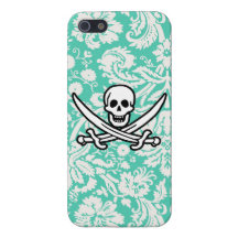 Damasco verde Rogelio alegre de Seafoam iPhone 5 Protector
