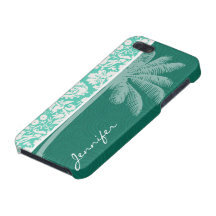 Damasco verde tropical de Seafoam iPhone 5 Cárcasa