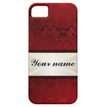 Damasco y cinta rojos iPhone 5 protector