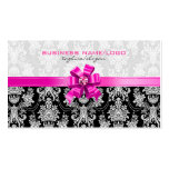 Damascos florales del rosa y blancos con el arco r tarjeta personal