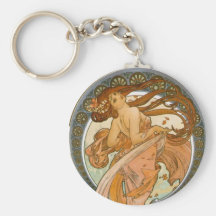 Danza (1898), bella arte Nouveau de Alfonso Mucha Llavero Personalizado