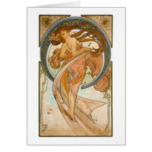 Danza (1898), bella arte Nouveau de Alfonso Mucha Tarjetón