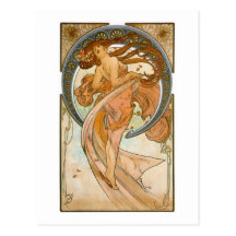 Danza (1898), bella arte Nouveau de Alfonso Mucha Tarjetas Postales