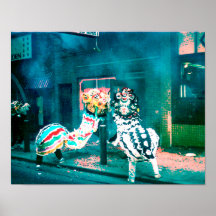 Danza china del dragón del Año Nuevo Posters