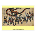 Danza china Ukiyoe del dragón Tarjeta Postal