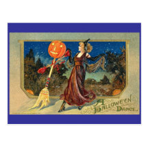 Danza de Halloween del vintage Tarjeta Postal