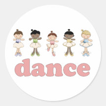 Danza de las bailarinas pegatinas redondas