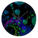 Danza de las esferas II - trullo cósmico abstracto Relojes De Pared