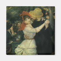 Danza en Bougival por Renoir, impresionismo del vi Imán De Nevera