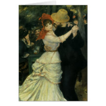 Danza en Bougival por Renoir, impresionismo del vi Tarjeton