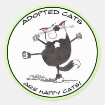 Danza feliz del gato pegatinas redondas