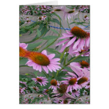 Danza púrpura del fractal de Coneflowers Felicitaciones