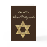 Dark Brown Custom Bar Mitzvah Invitation Cards
