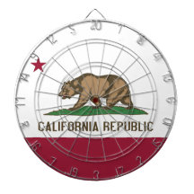 Dartboard con la bandera de California, los E.E.U.