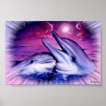 Dauphins á l´huile posters
